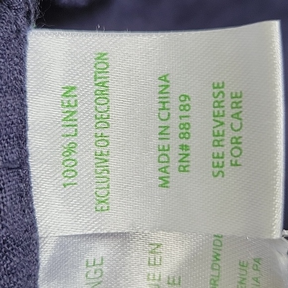 Lilly Pulitzer Amelia Island Tunic Top Blouse XXS Navy Linen Embroidered V-Neck - Picture 11 of 13